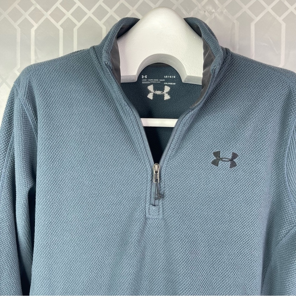 Under Armour ColdGear Steel Blue Half-Zip Pullover Sweater Men’s Size Large